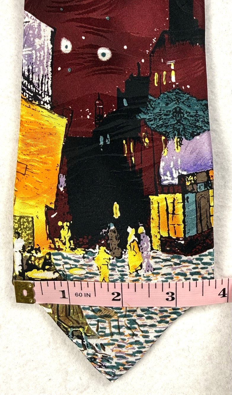Gallery Collection silk Tie Van Gogh Cafe Terrace at night Designer